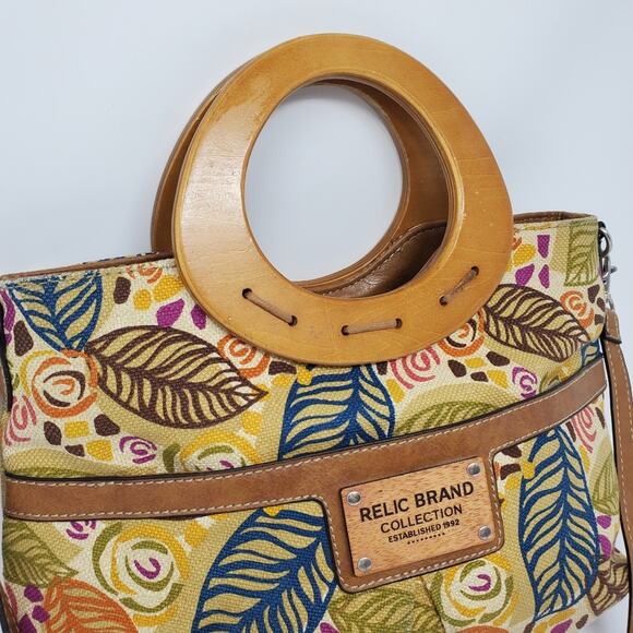 Relic Brand collection Canvas & wooden handle With Crossbody Strap - Picture 3 of 9